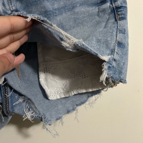 American Eagle High  Waisted Shortie Jean Shorts - Picture 3 of 5